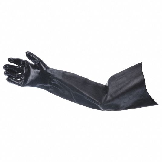 Chemical Resistant Neoprene Coated Latex Gloves - Medium S-15396M - Uline