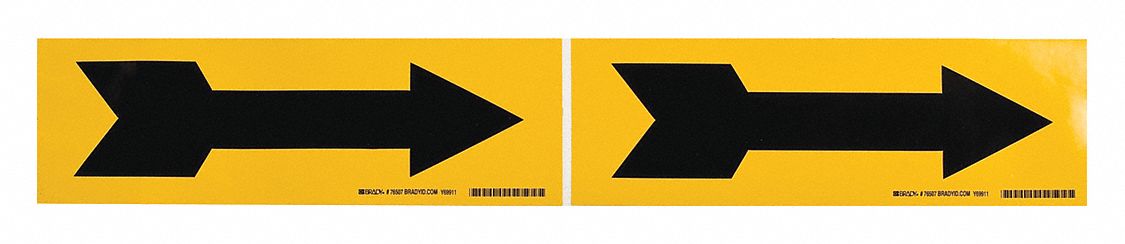 PIPE MARKER, YELLOW/BLACK, 7 IN W, VINYL, 7 IN ROLL W, 2¼ IN L