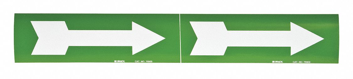 PIPE MARKER, GREEN/WHITE, 7 IN W, VINYL, 7 IN ROLL W, 2¼ IN L