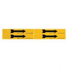 Accuform RPK749CTB Cling-TiteLONG ARROW Pipe Marker for 1-1/2 to 2 OD Pipe Black on Yellow 9 Height x 8 Width 
