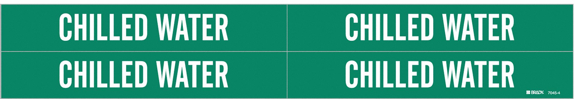 Pipe Marker: Chilled Water, Green, White, Fits 3/4 to 2 3/8 in Pipe O.D., 4 Pipe Markers