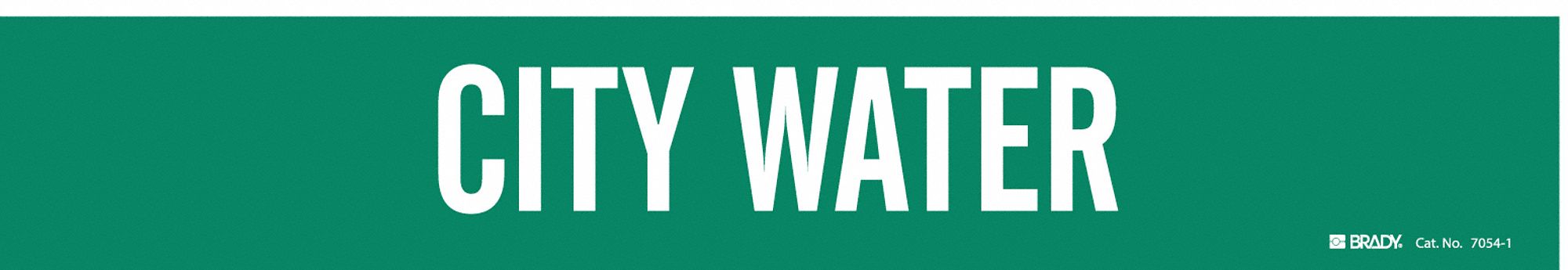 Pipe Marker: City Water, Green, White, Fits 2 1/2 to 7 7/8 in Pipe O.D., 1 Pipe Markers