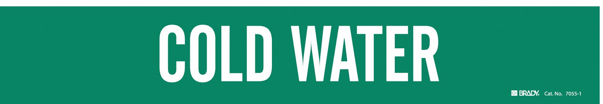 Pipe Marker: Cold Water, Green, White, Fits 2 1/2 to 7 7/8 in Pipe O.D., 1 Pipe Markers