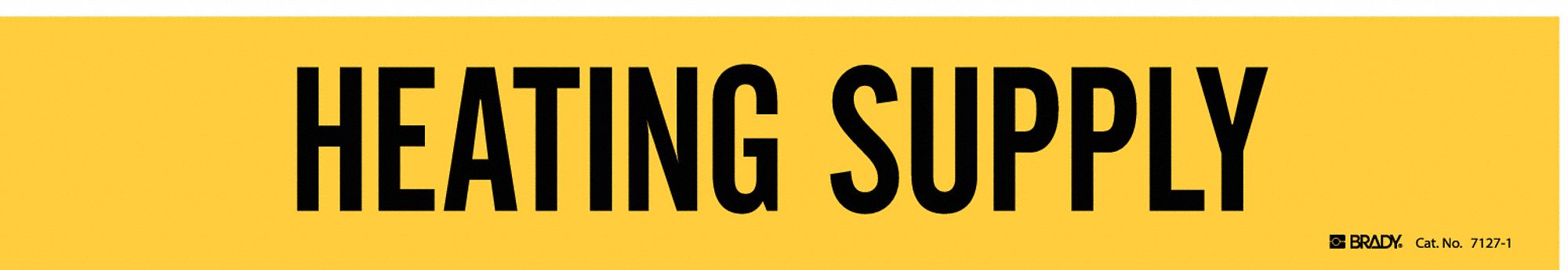 Pipe Marker: Heating Supply, Yellow, Black, Fits 2 1/2 to 7 7/8 in Pipe O.D., 1 Pipe Markers
