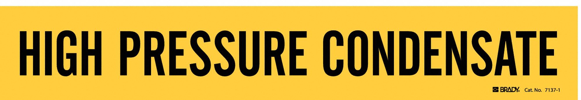 Pipe Marker: High Pressure Condensate, Yellow, Black, Fits 2 1/2 to 7 7/8 in Pipe O.D.