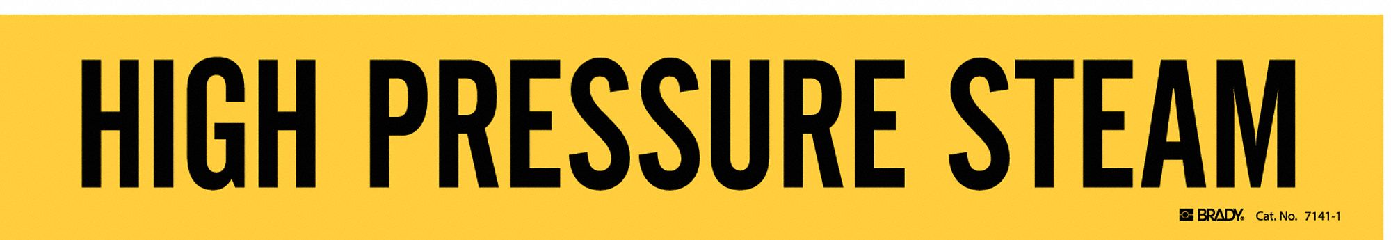 Pipe Marker: High Pressure Steam, Yellow, Black, Fits 2 1/2 to 7 7/8 in Pipe O.D., 1 Pipe Markers