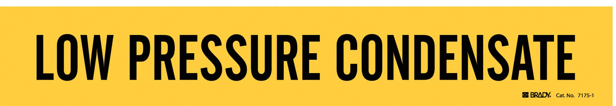 Pipe Marker: Low Pressure Condensate, Yellow, Black, Fits 2 1/2 to 7 7/8 in Pipe O.D.