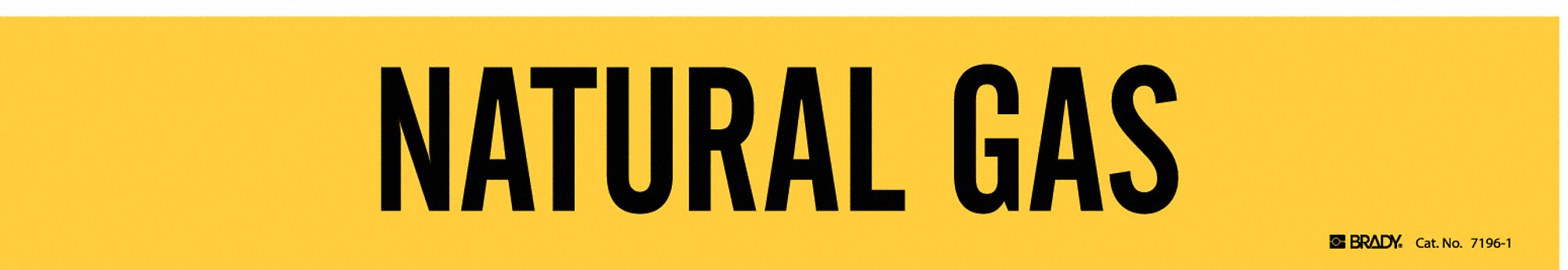 Pipe Marker: Natural Gas, Yellow, Black, Fits 2 1/2 to 7 7/8 in Pipe O.D., 1 Pipe Markers