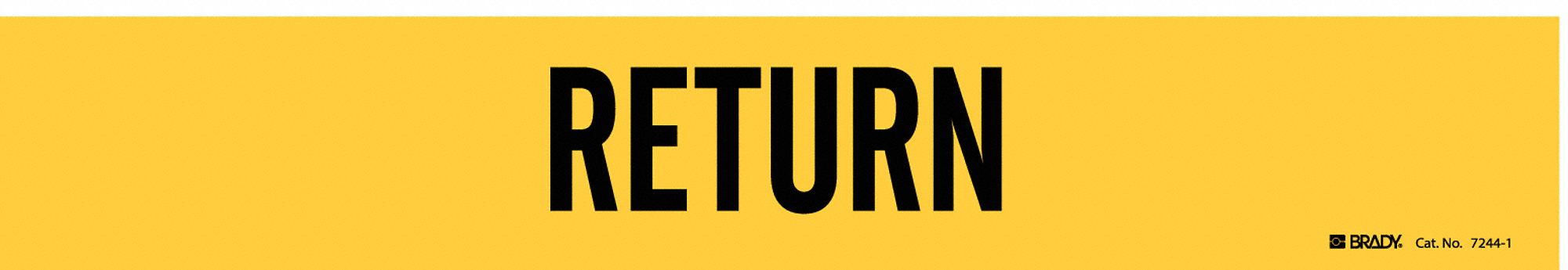 Pipe Marker: Return, Yellow, Black, Fits 2 1/2 to 7 7/8 in Pipe O.D., 1 Pipe Markers, Without Arrows