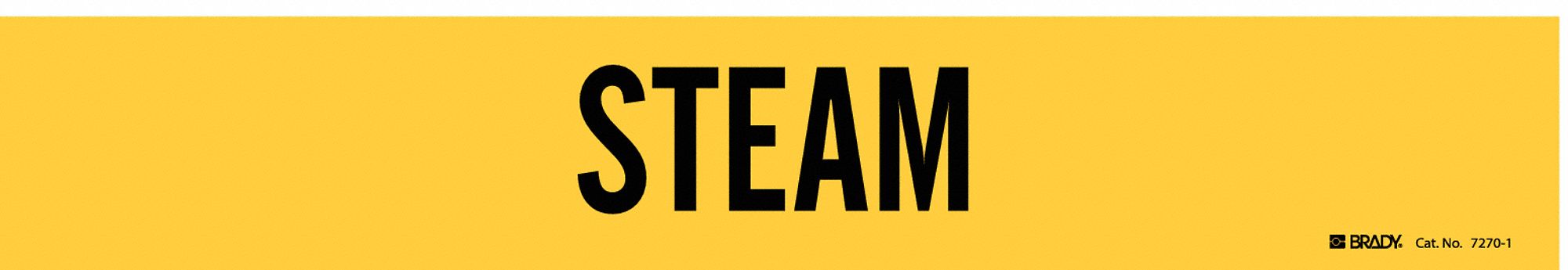 Pipe Marker: Steam, Yellow, Black, Fits 2 1/2 to 7 7/8 in Pipe O.D., 1 Pipe Markers, Without Arrows