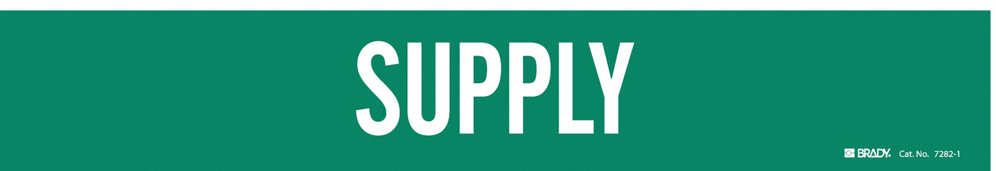 Pipe Marker: Supply, Green, White, Fits 2 1/2 to 7 7/8 in Pipe O.D., 1 Pipe Markers, Without Arrows