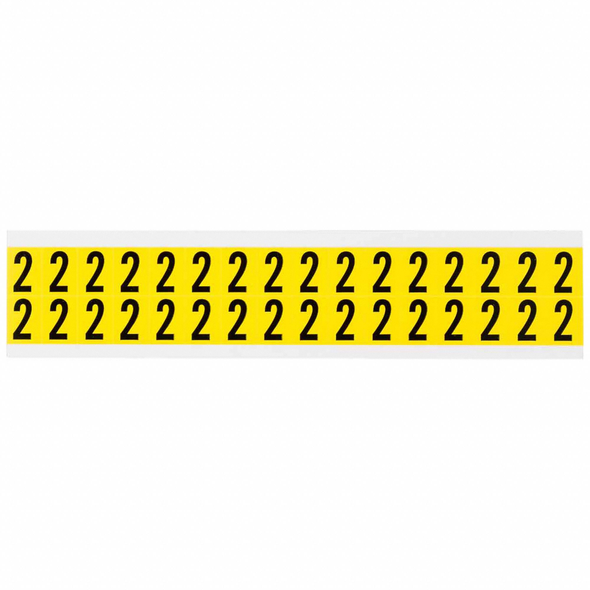 Number Label: 5/8 in Character Ht, Indoor Only, Non-Reflective, Gothic, Black, 2, Die Cut, Uppercase