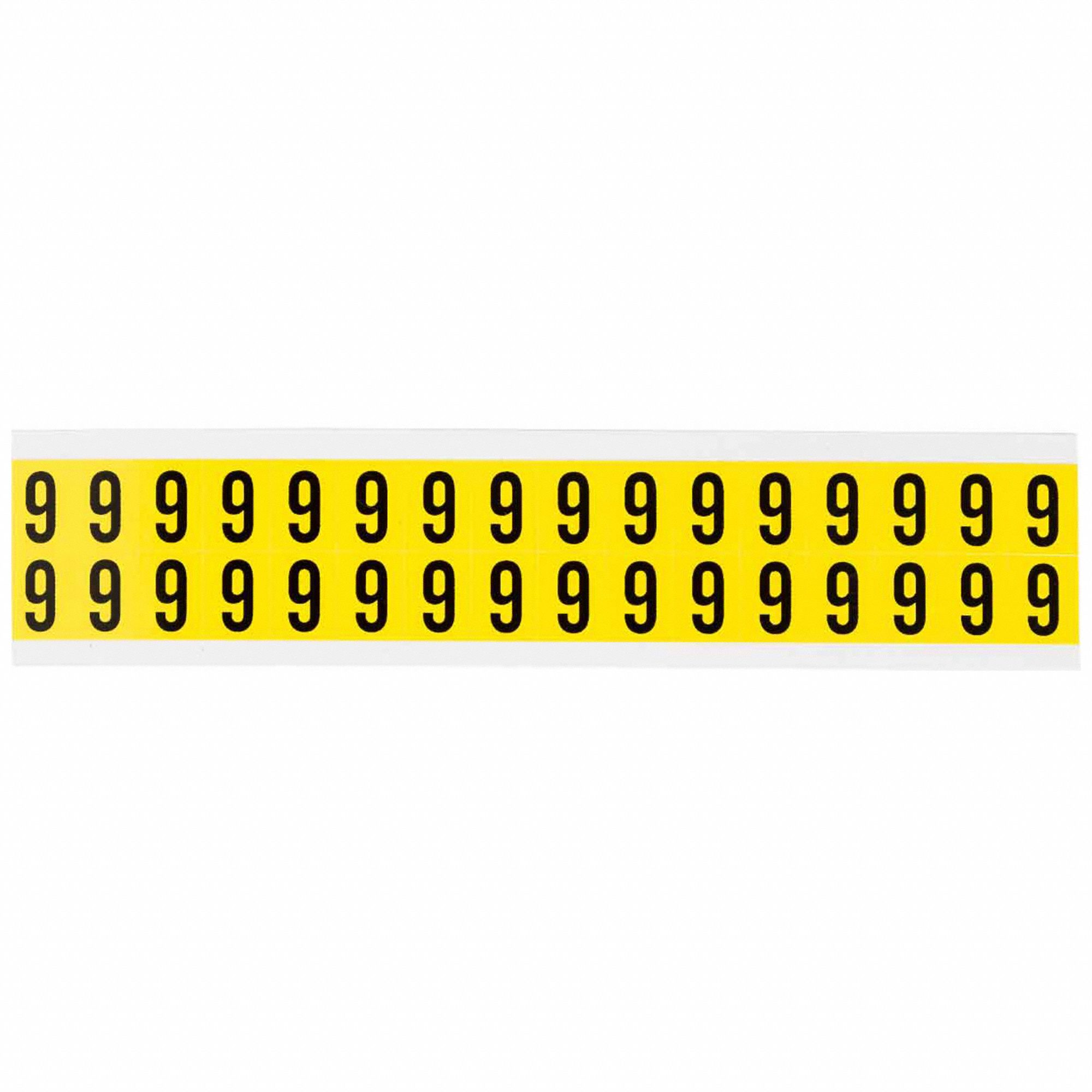 Number Label: 5/8 in Character Ht, Indoor Only, Non-Reflective, Gothic, Black, 6 or 9, Die Cut