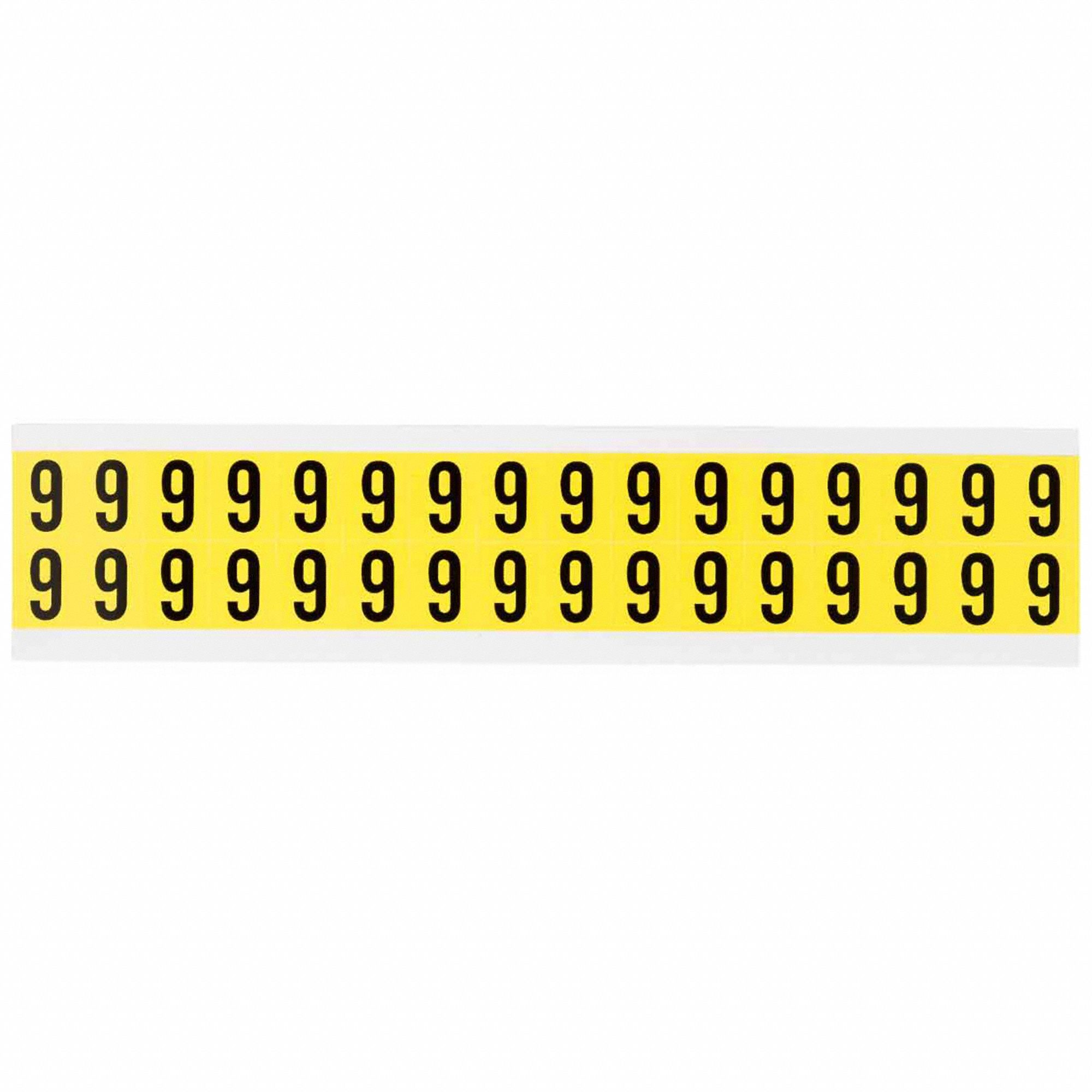Number Label: 5/8 in Character Ht, Indoor Only, Non-Reflective, Gothic, Black, 6 or 9, Die Cut