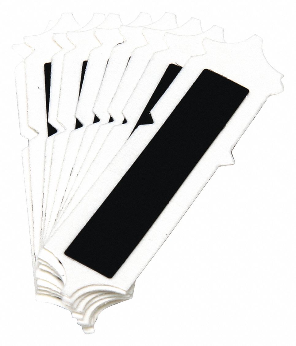 Letter Label: 2 in Character Ht, Indoor/Outdoor, Non-Reflective, Gothic, Black, I, Die Cut, 10 PK