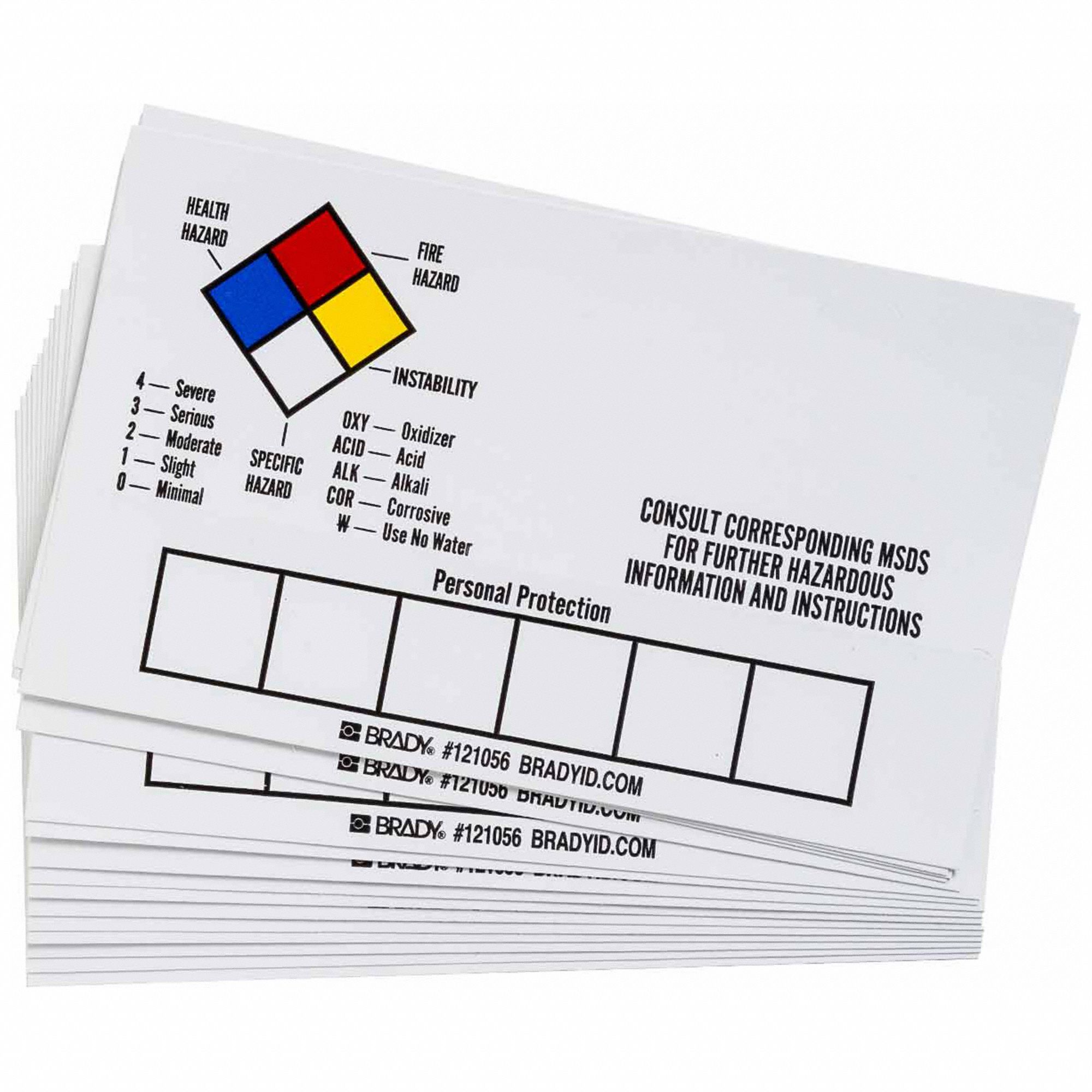 NFPA Label: 5 in Wd, 3 in Ht, Vinyl, -4°F – 167°F Temp Range, 50 PK