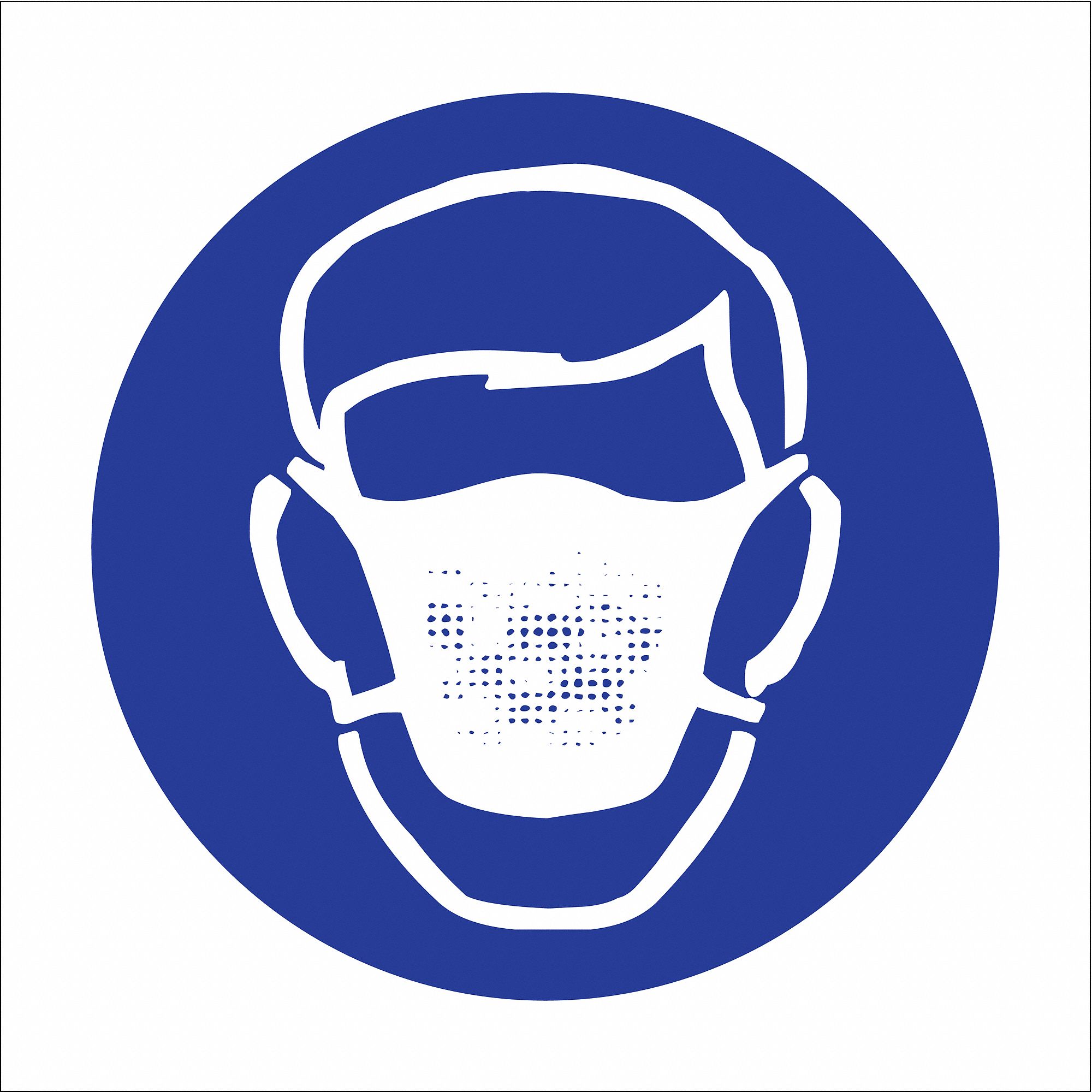 RTK PICTOGRAM LABEL, VINYL, ENGLISH, PICTOGRAM ONLY, BLUE/WHITE, ¾ IN HEIGHT, ¾ IN WIDTH, 36 PK