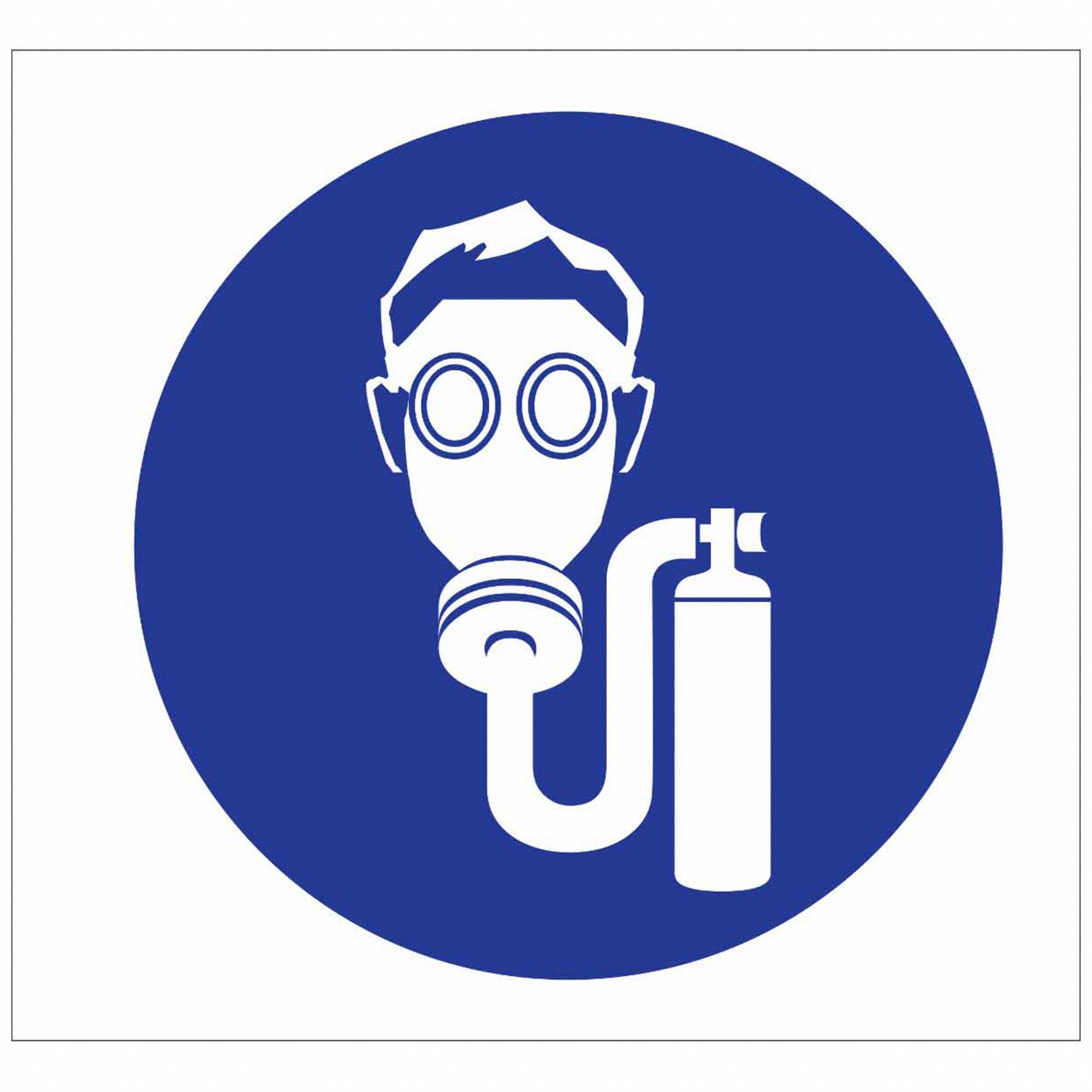 Right-To-Know Label: Blue, 3/4 in Ht, 3/4 in Wd, Square, No Text, Vinyl, 36 PK