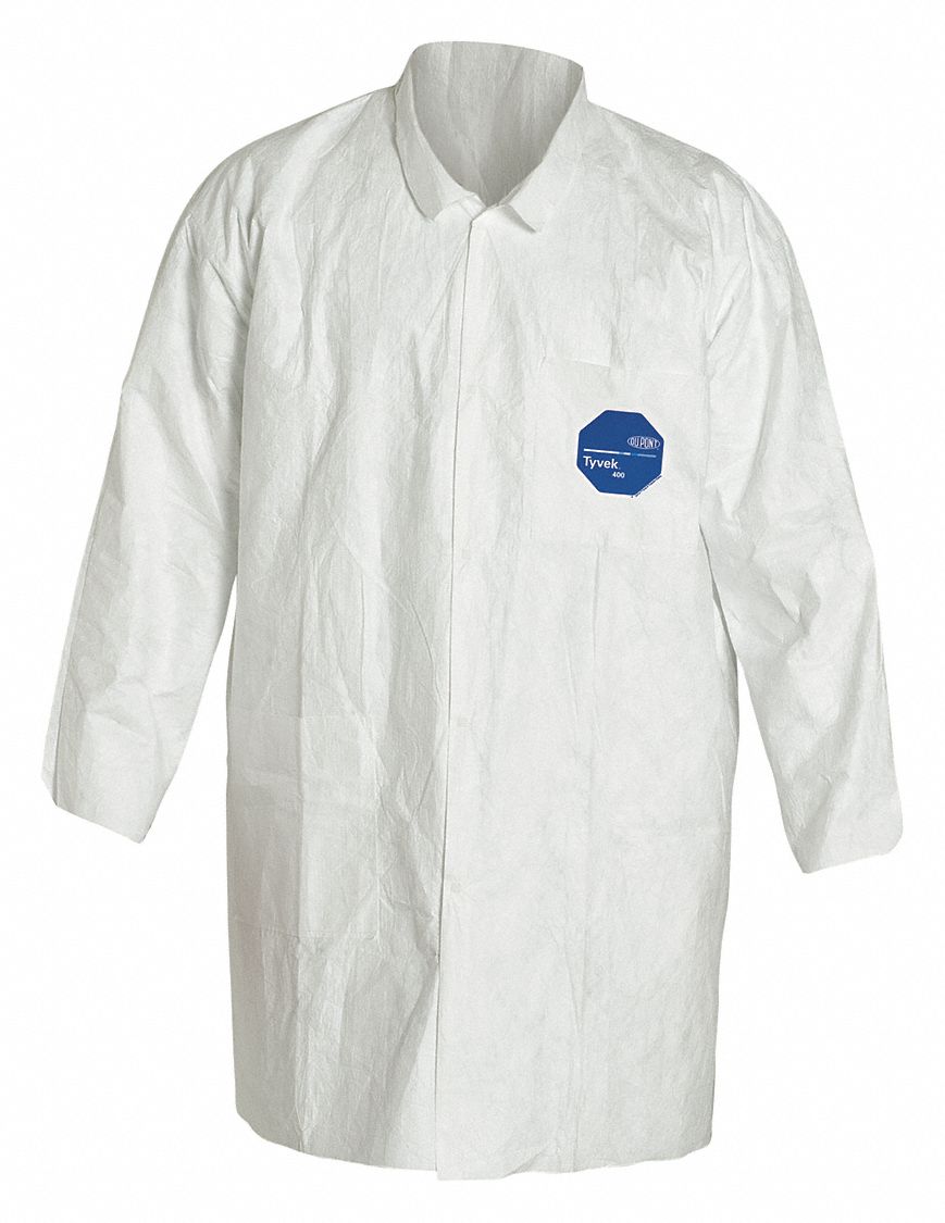 LAB APRON,WHITE,SZ L
