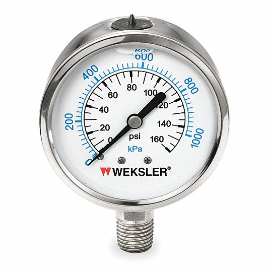 Details about   Weksler BL14WPB4RWXX Pressure Bellows Gauge 4-1/2" 0-10PSIG 1/4" NPT 