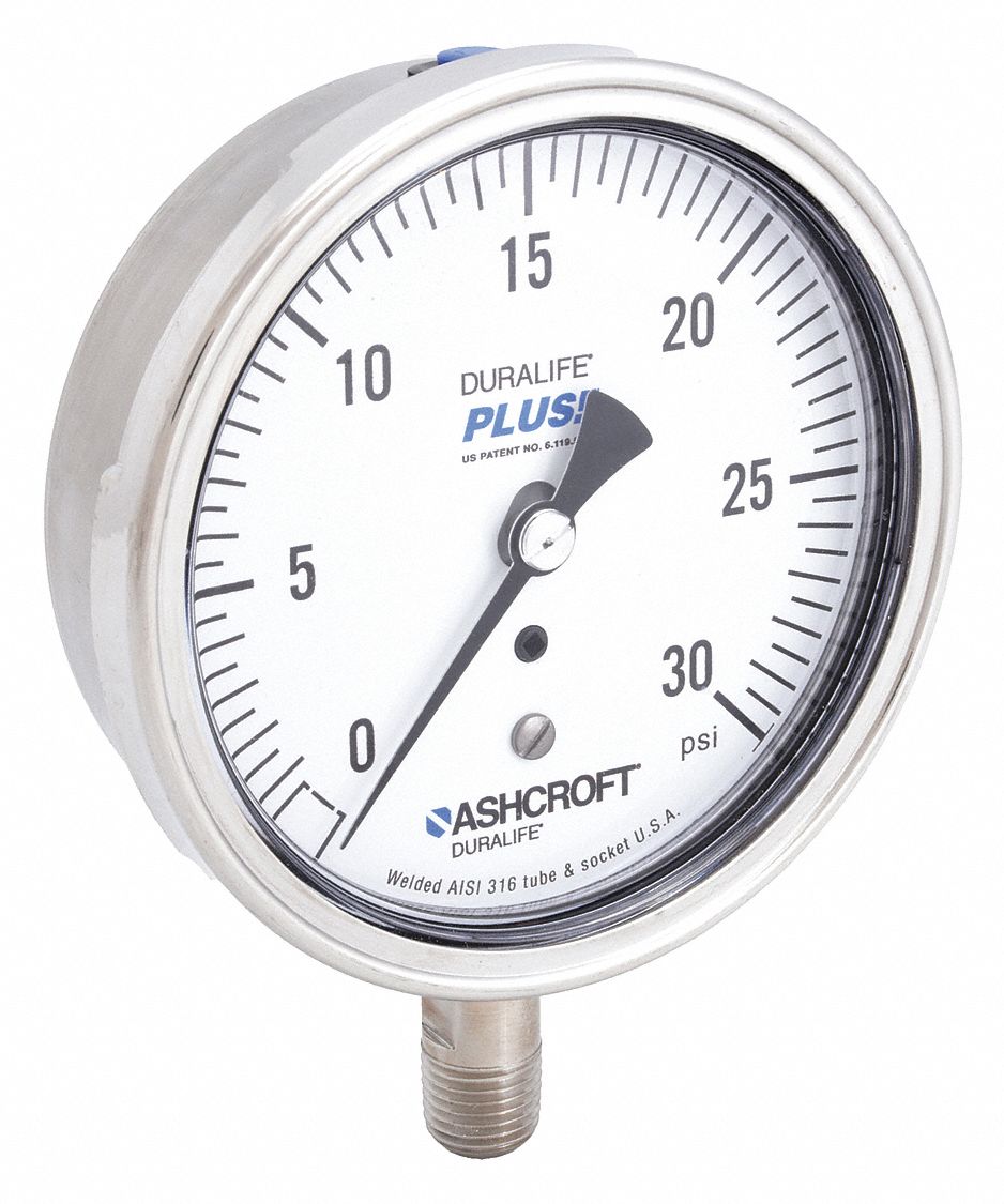 JAUGE PRESSION 3 1/2PO 0 A 30PSI
