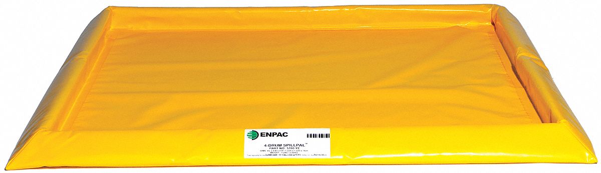 DRUM SPILL CONTAINMENT PALLET, 48 X 48 IN, 30 GALLON CAPACITY, PVC, YELLOW