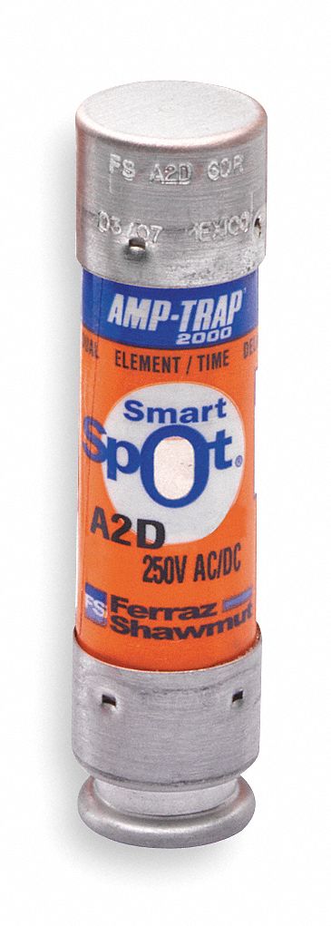 Fuse: Class RK1, A2D-R Series, Time-Delay, 60 A, 250 V AC, 250 V DC, Indicating