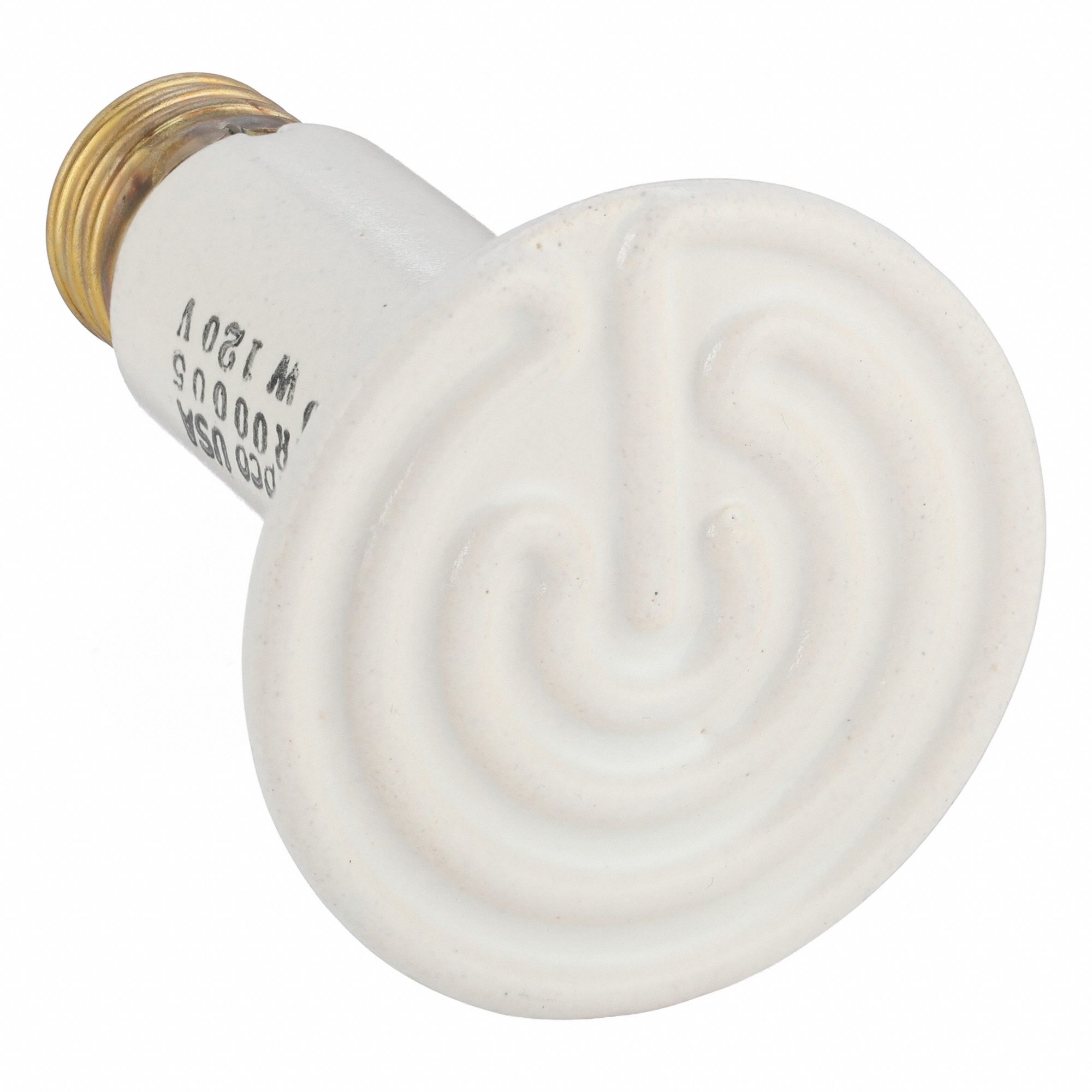Flat Top Heater: 60 W Watt Output, 120V AC, 3 in Dia, Ceramic, E26 Medium Base, White