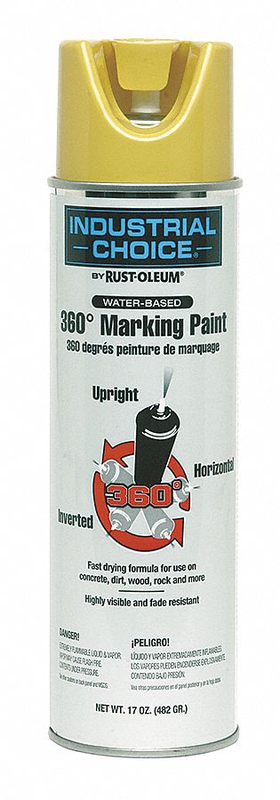 360 Degree Marking Paint: Inverted Paint Dispensing, High Visibility Yellow, 17 oz