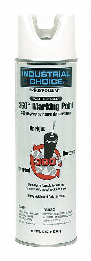 360 Degree Marking Paint: Inverted Paint Dispensing, White, 17 oz