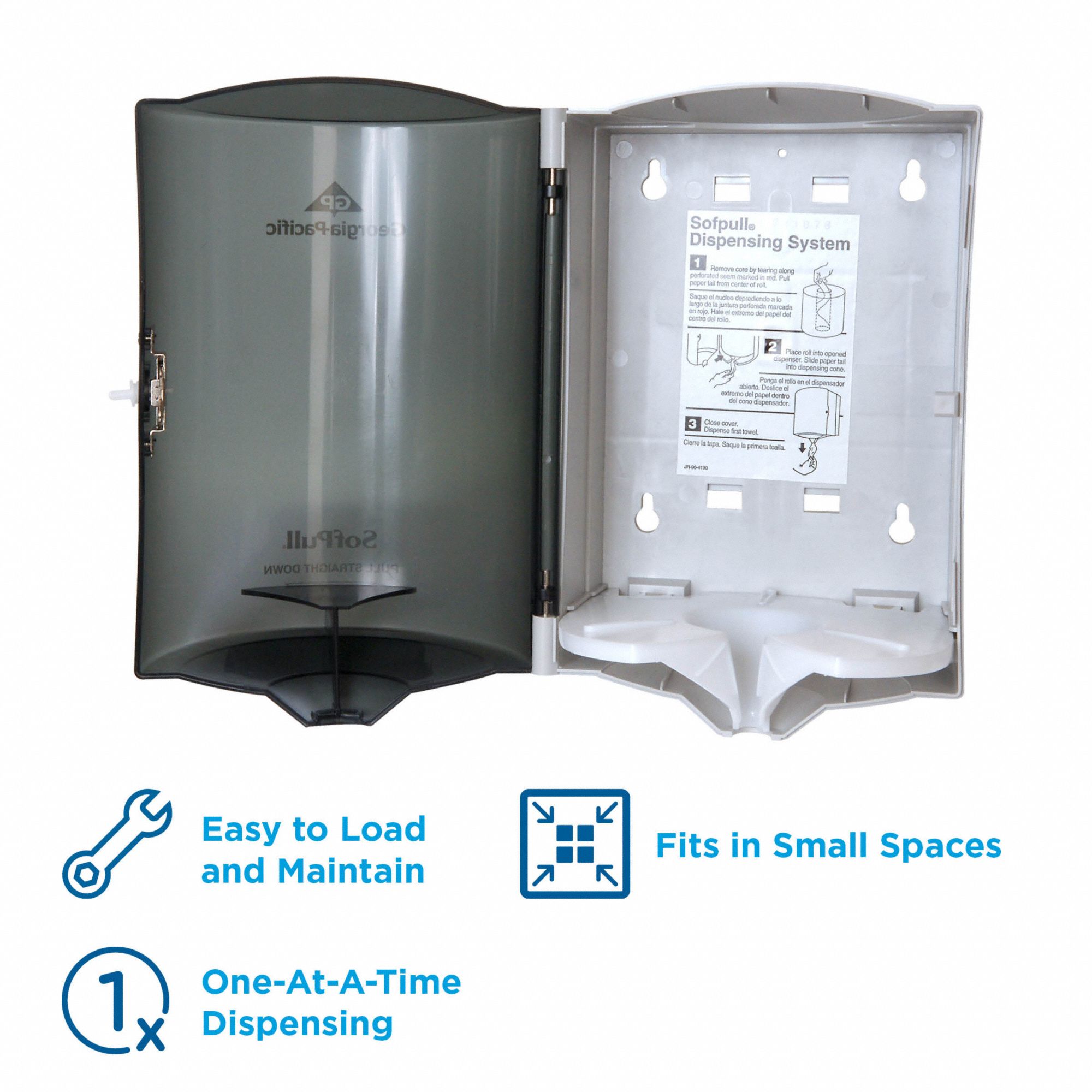 Paper Towel Dispenser Center Pull, 7 3/4 in Paper