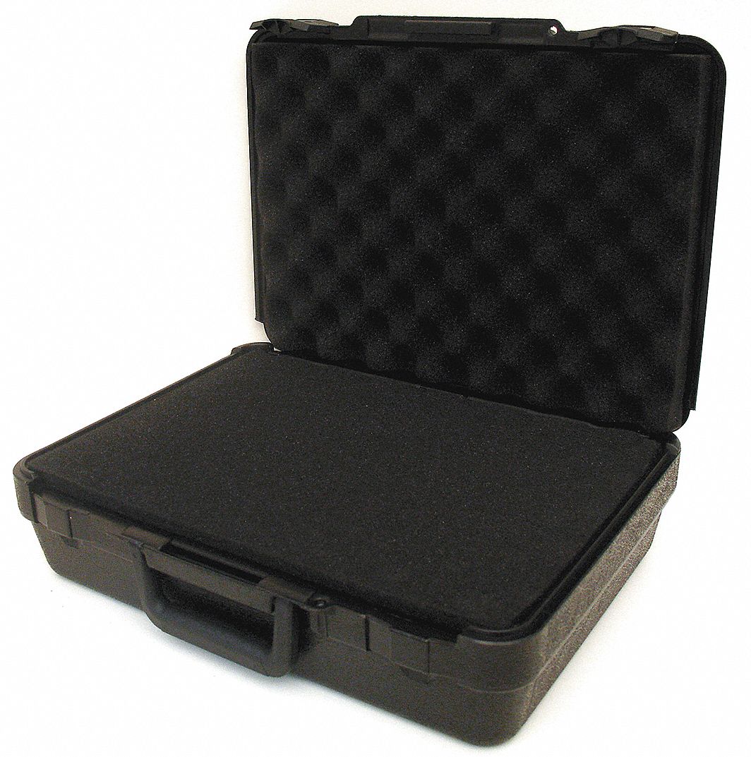 Protective Case: 9 7/8 in x 13 7/8 in x 4 in Inside, Pick and Pluck/Solid, Black, Stationary