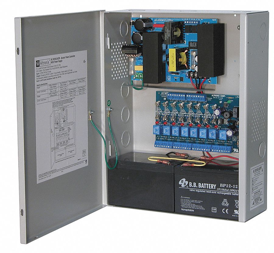 ALTRONIX, 115V AC, Power Supply 8 Fuse 24VDC 10A 4TEH1AL1024ULACM Grainger