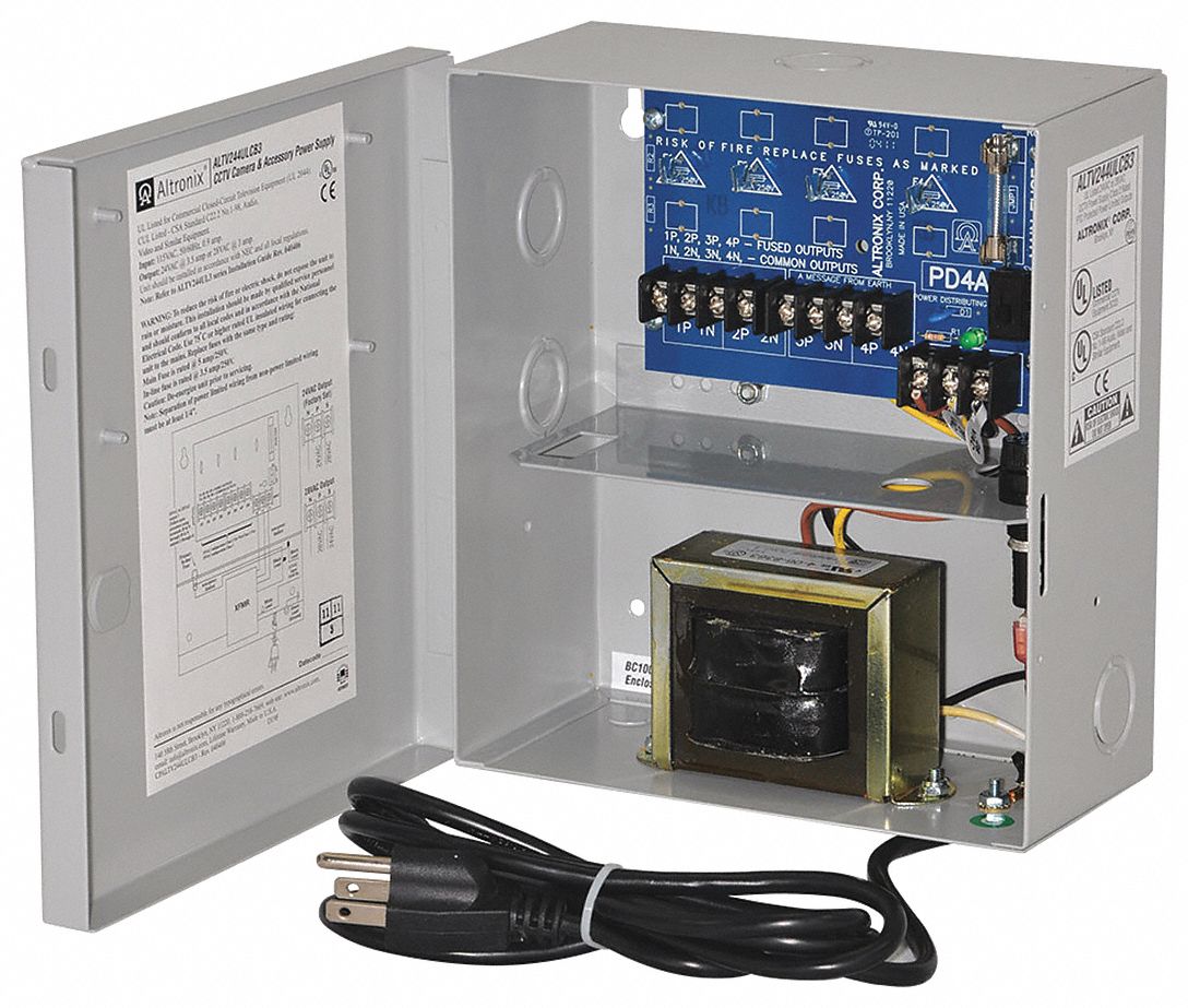 ALTRONIX, 115V AC, Power Supply 4PTC 24Vac 3.5A Line Cord 4TFD1ALTV244ULCB3 Grainger