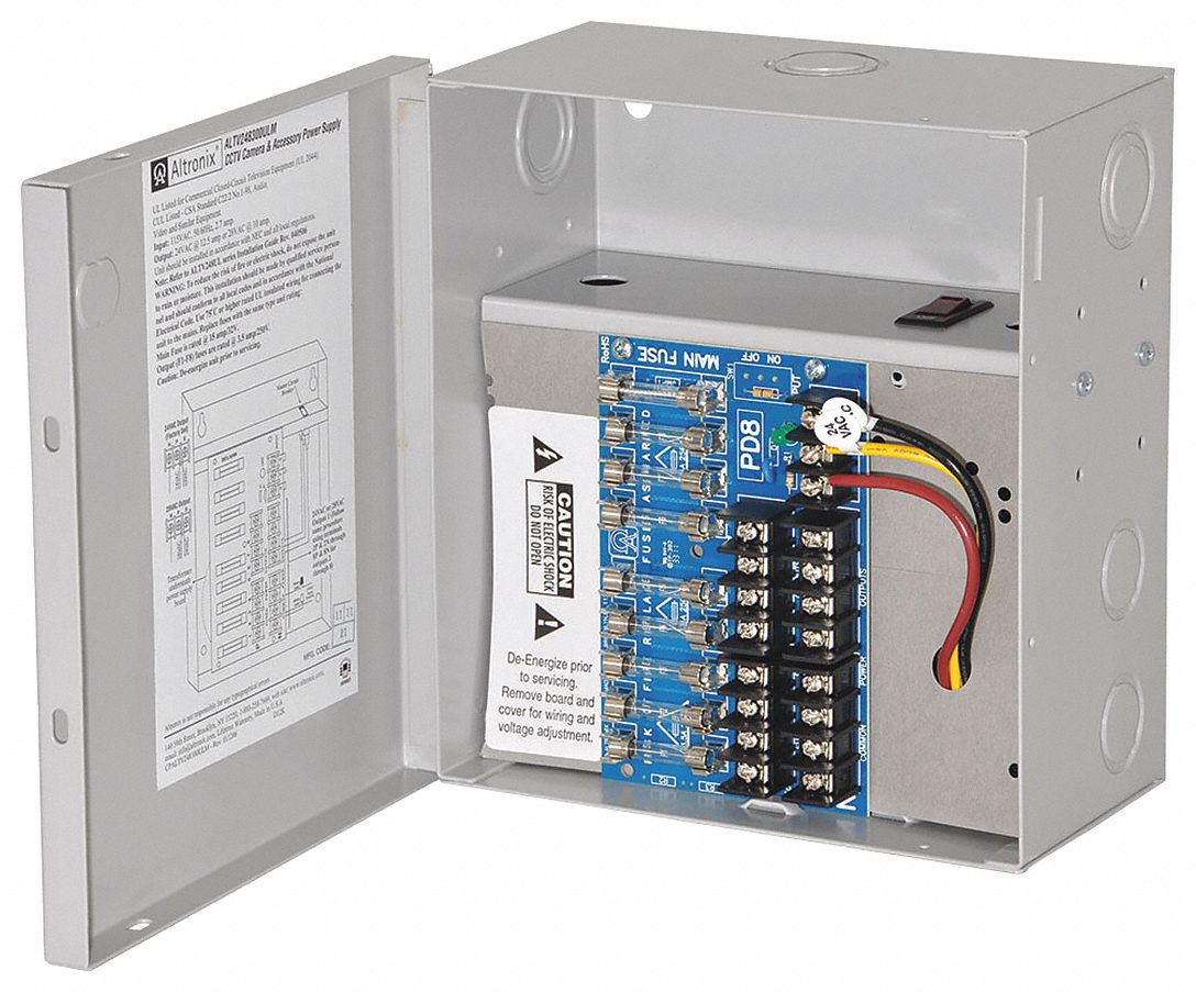 Power Supply 8Fuse 24Vac @ 12.5A: Power Supply, 115V AC