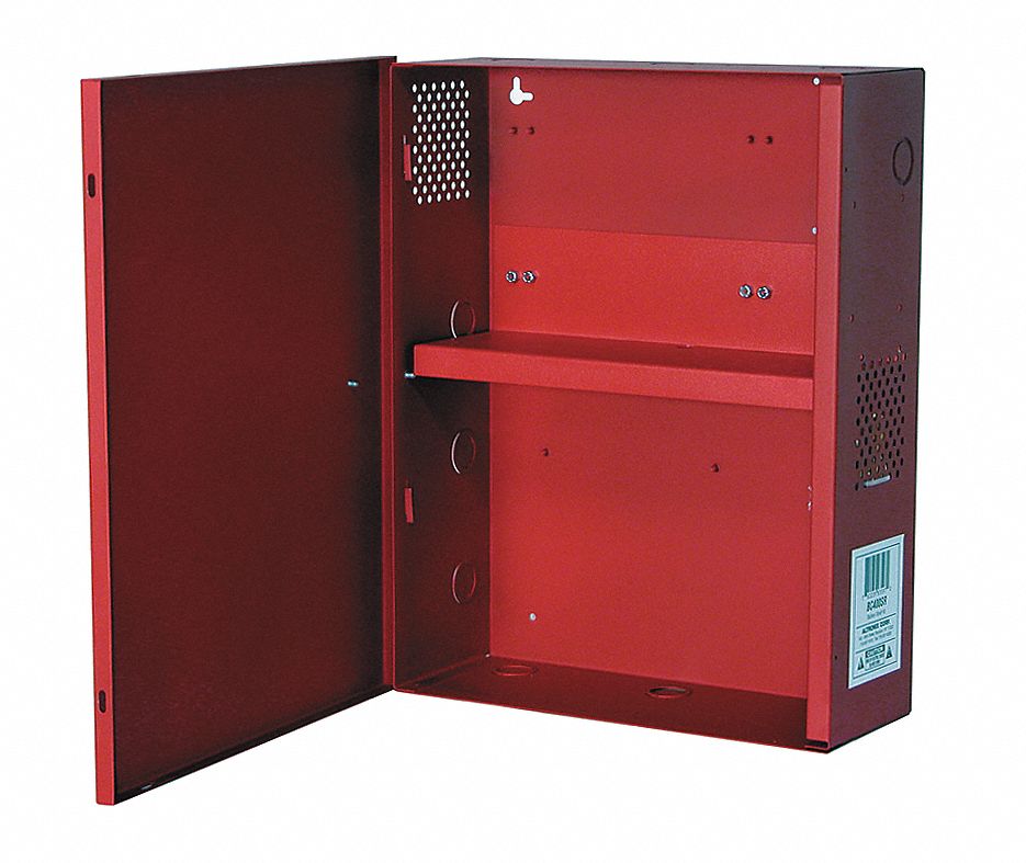 Enclosure Xlg Fits 2- 12Ah Battery W/Shelf Red: Enclosure Fits