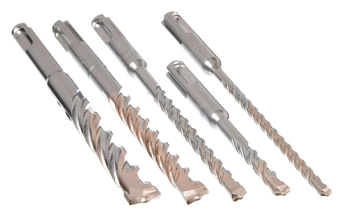 DEWALT, 3/16 in_1/4 in_3/8 in_1/2 in Drill Bit Size, 5 Drill Bits, Rotary Hammer Drill Set