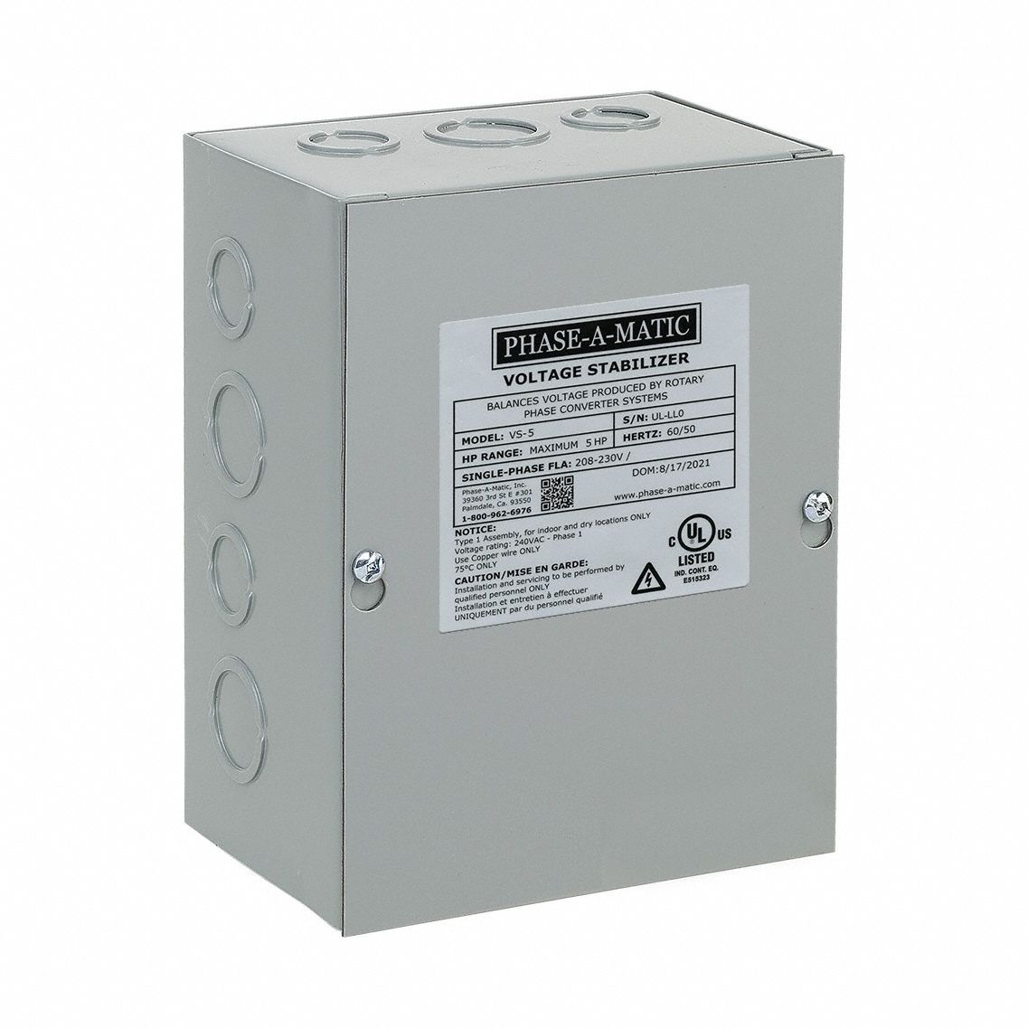 Voltage Stabilizer: Single Phase, 230 V, 13.9 A Max Current, 1