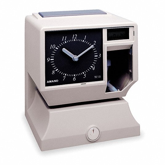 Time Clock: Analog, Analog, Surface/Wall, Electronic Card Punch
