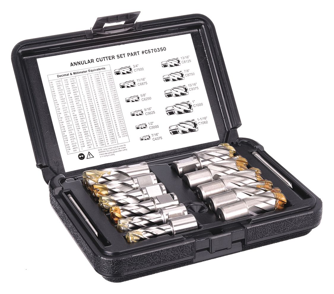 APPROVED VENDOR ANNULAR CUTTER SET, 1 IN MAX CUTTING DEPTH, PILOT PIN