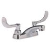 Low-Arc-Spout Dual-Wristblade-Handle Two-Hole Centerset Deck-Mount Bathroom Faucets