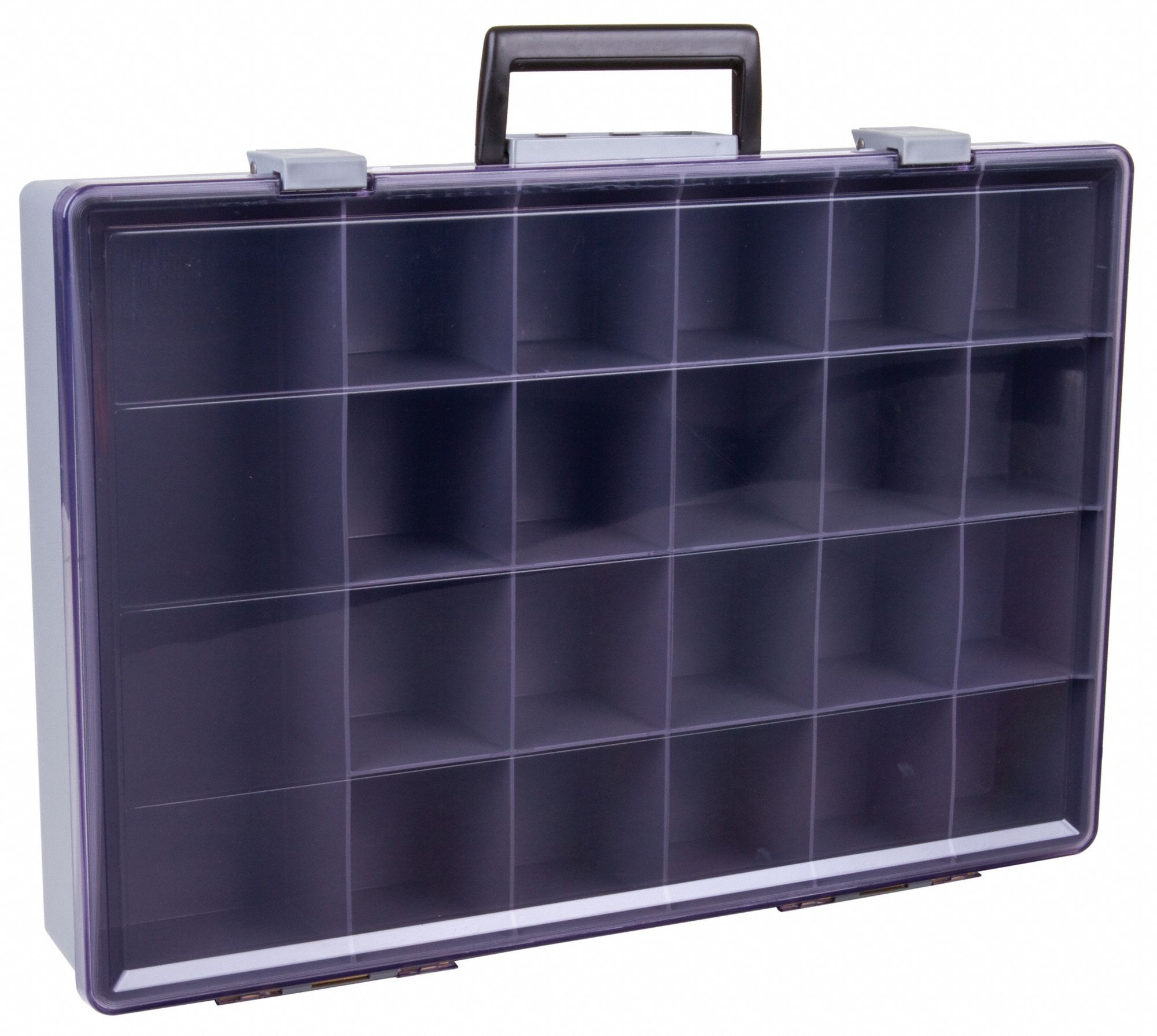 FLAMBEAU Compartment Box: 18 1/2 in x 3 in, Gray, 21 Compartments, 0 ...