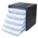 SMALL PARTS CABINET, 14¾ IN X 15¼ IN X 16 IN, BLACK/CLEAR, 5 COMPARTMENTS, MECHANICAL