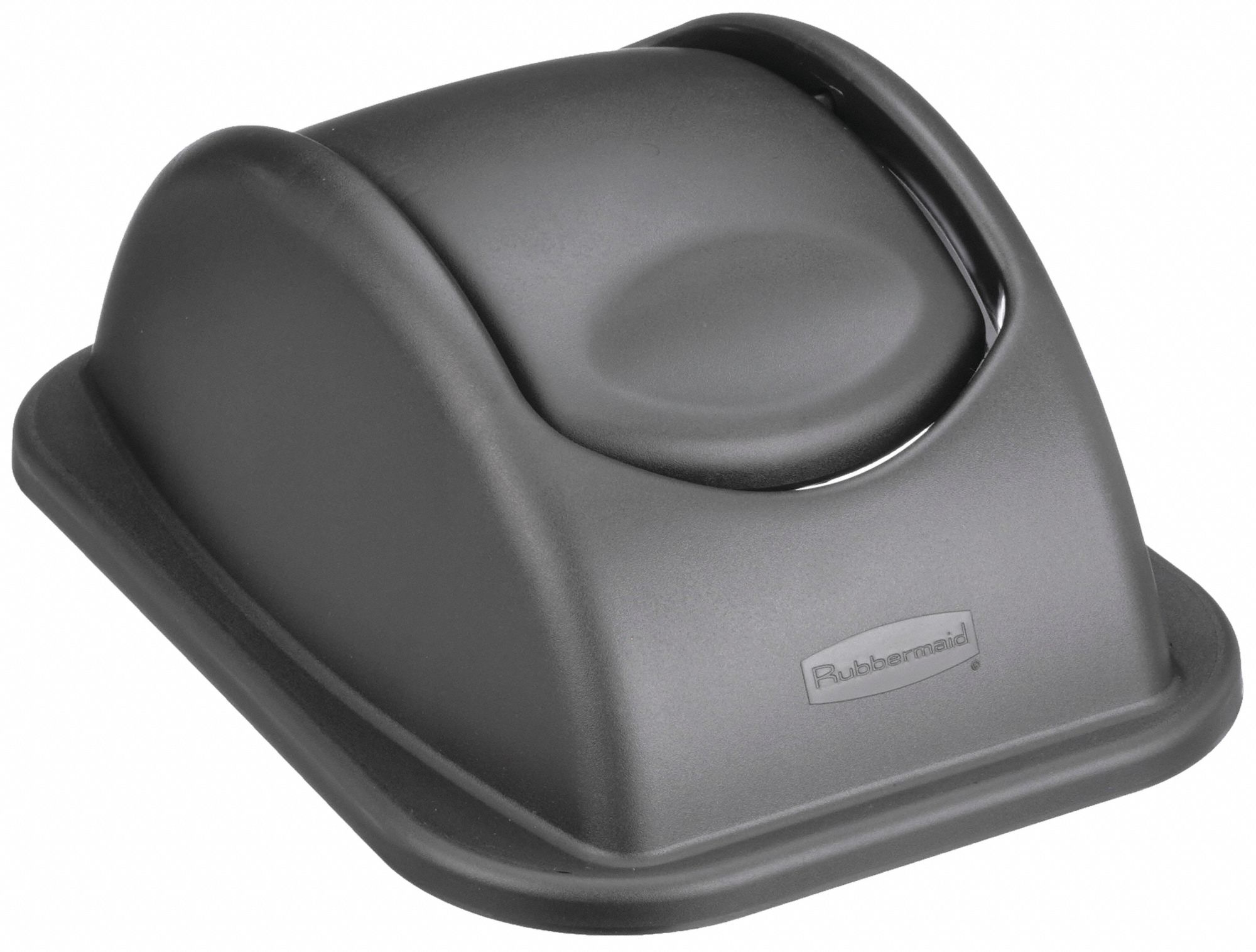 TRASH CAN TOP,DOME,SWING CLOSURE,BLACK
