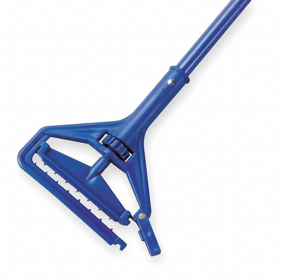 Mop Handle, Side Gate Mop Connection Type, Blue, Fiberglass Grainger