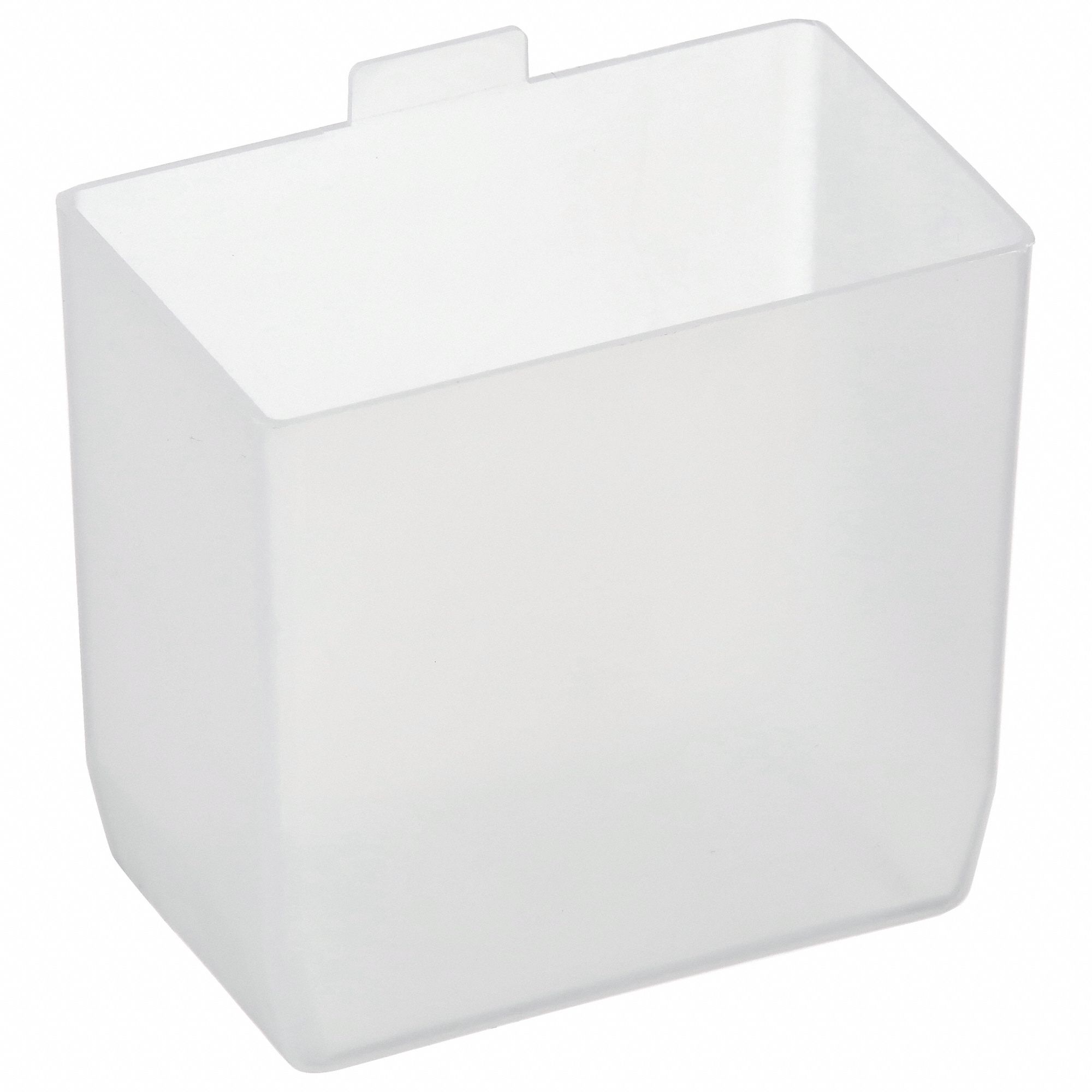 BIN CUPS, 2 IN X 3¼ IN X 3 IN, CLEAR, POLYMER, 2 LB LOAD CAPACITY