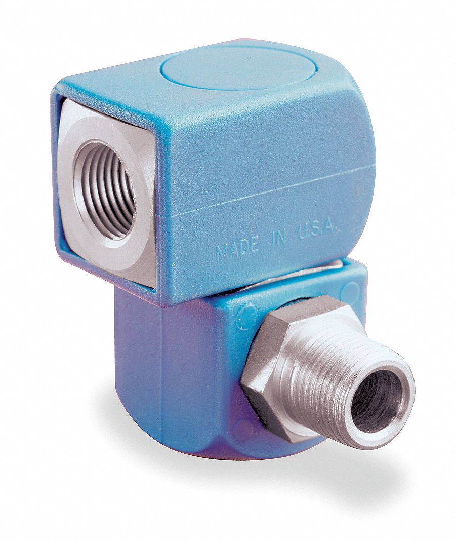 Air Tool Swivel Fitting: 3/8 in Air Inlet Size, NPT Air Inlet, 1/4 in Air Outlet Size