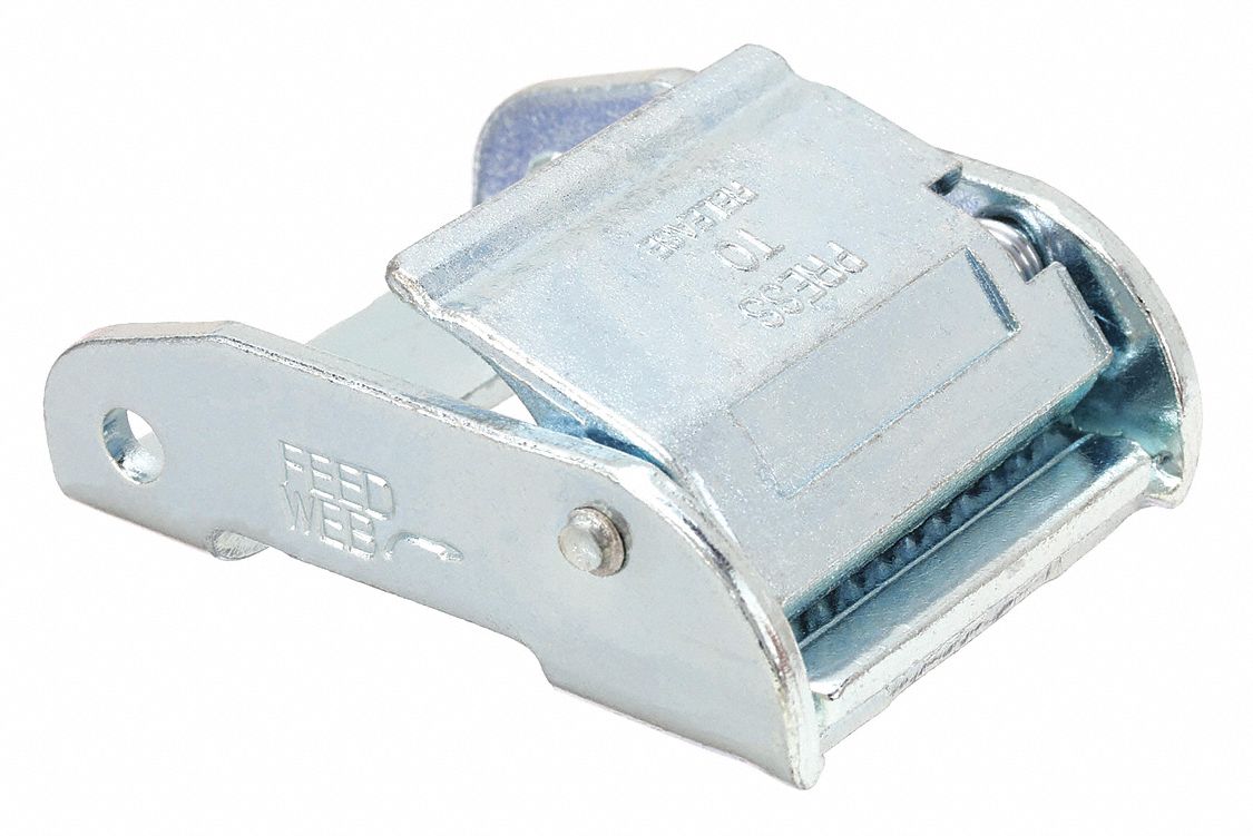 CAM BUCKLE, 2 IN W, SILVER, ZINC, 2 PK