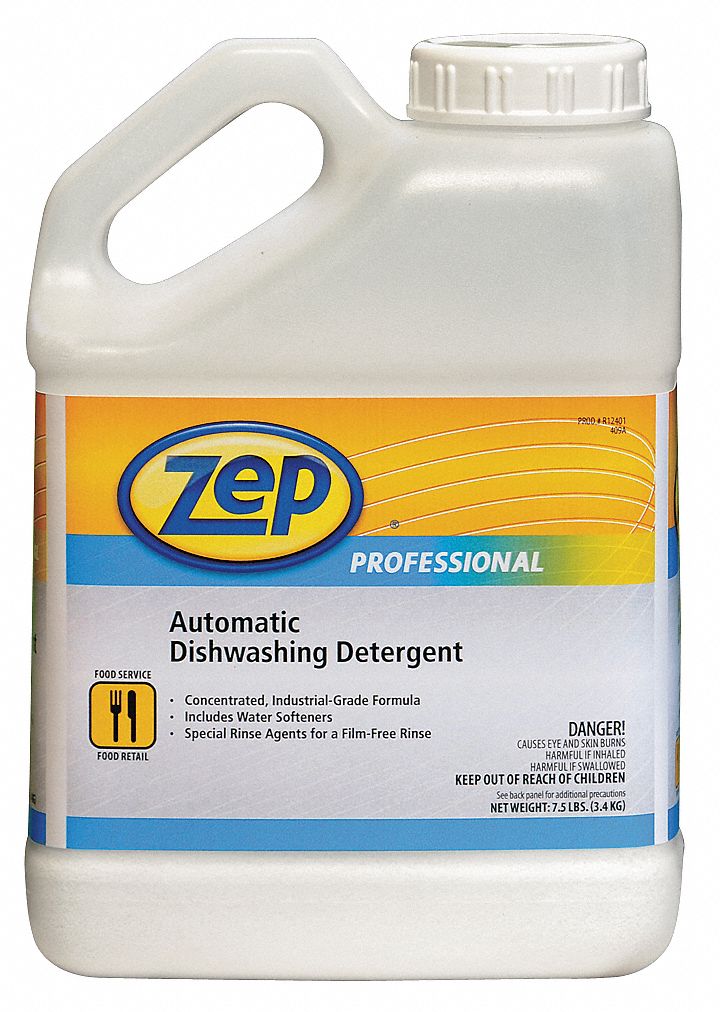 ZEP PROFESSIONAL Powder Dishwasher Detergent, 6.5 lb. Bottle, 1 EA ...