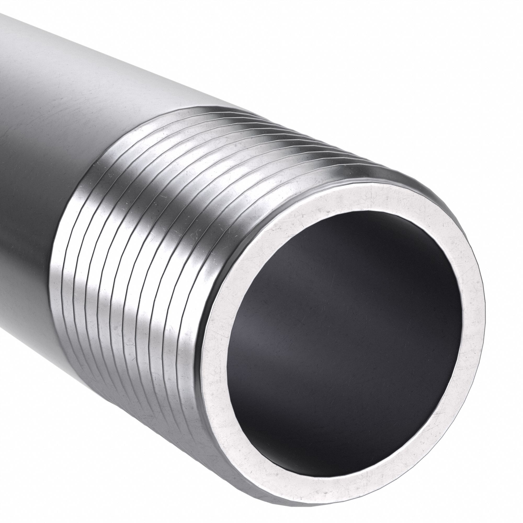 PIPE: 316 STAINLESS STEEL, ⅛ IN NOMINAL PIPE SIZE, 2 FT L, BOTH ENDS THREADED